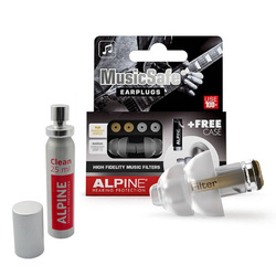 Earplugs for musicians + cleaning fluid set Alpine