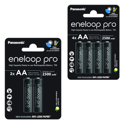 Panasonic eneloop pro AA 2500 mAh rechargeable batteries