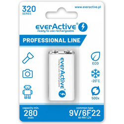 Rechargeable battery everActive Ni-MH 6F22 9V 320 Professional Line