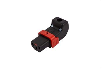 IEC-PA130100DBK angled connector with IEC Lock