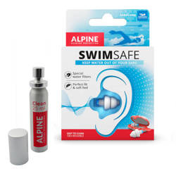 Swimming earplugs + cleaning fluid set Alpine
