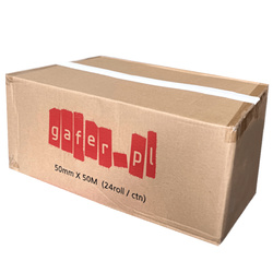 max gafer.pl white 50 mm x 50 m tape - box of 24 pieces