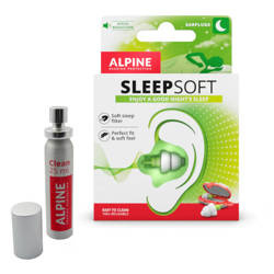 Earplugs for sleeping + cleaning fluid set Alpine