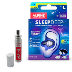 SleepDeep Alpine Multisize pack of sleep plugs plus Alpine cleaner
